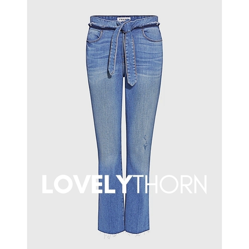 FRAME // ltd ed le high straight tie waist denim jeans